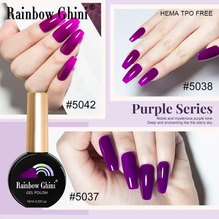 RG 15ml 17 couleurs série violette vernis à ongles Semi-permanent riche Violet