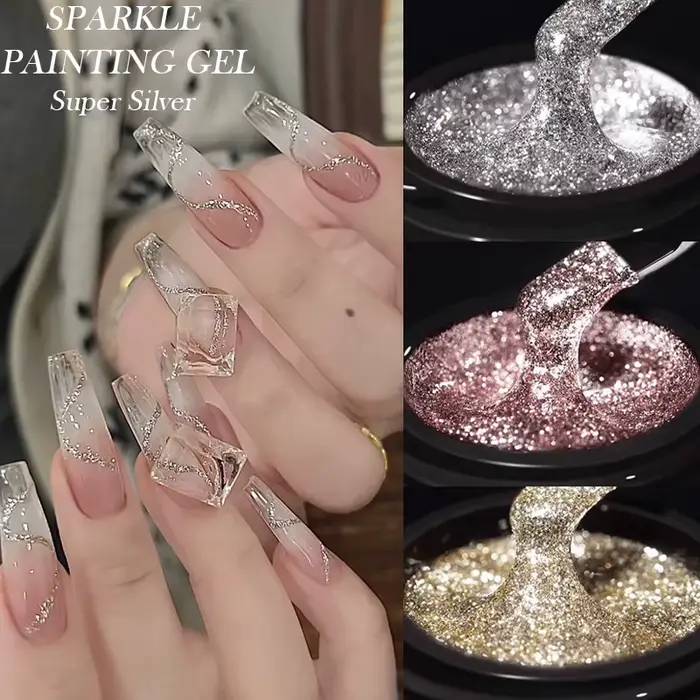 BORN PRETTY 5ml Super or Rose or argent paillettes brillant scintillant français Semi Permanent manucure peinture à ongles Gel UV