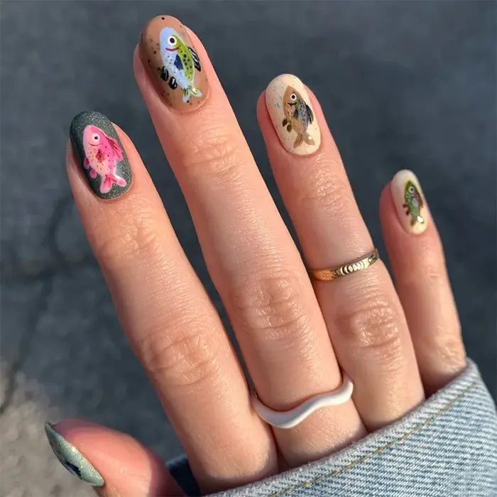 Faux ongles ovales à tête ronde courte
