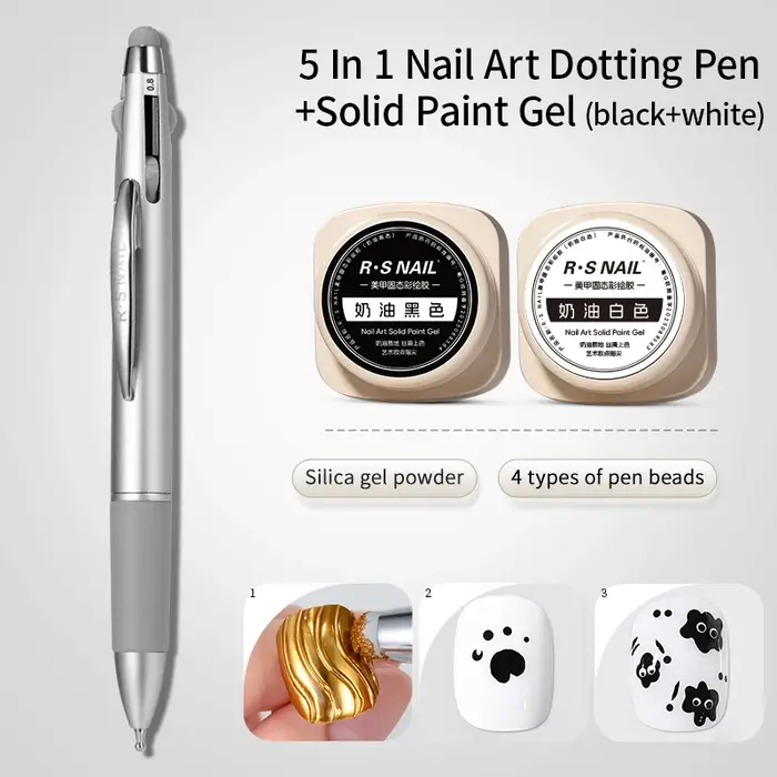 RS NAIL 5g peinture Gel vernis à ongles noir blanc
