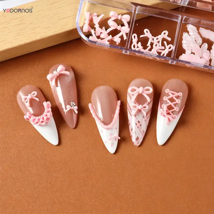Accessoires pour ongles de la série Ballet rose 12Grid