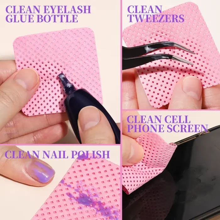 YIKOOLIN 200 pièces lingettes à ongles non pelucheuses
