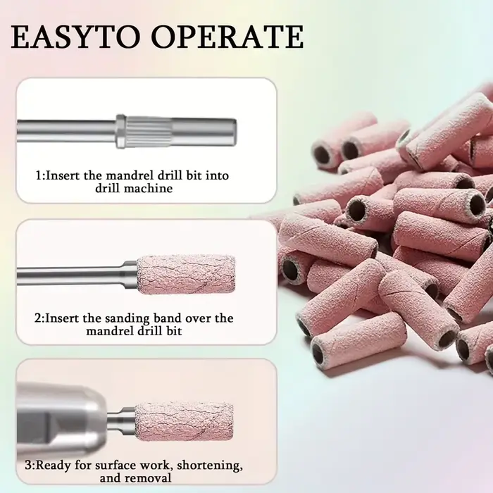 Bandes de ponçage professionnelles pour perceuse à ongles, 100 pièces, forets à ongles non parfumés