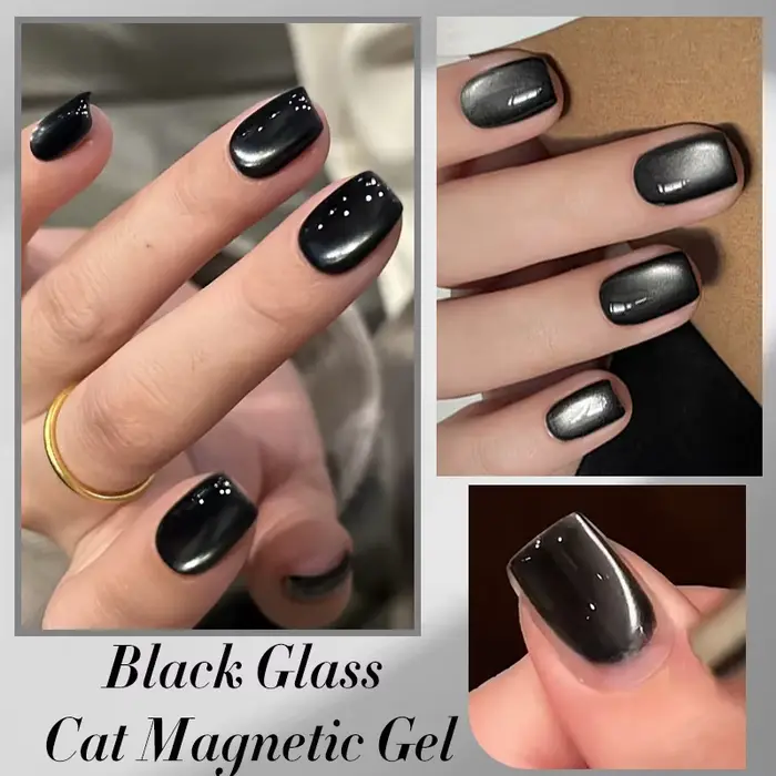 BORN PRETTY 10ml Gel Magnétique Noir Effet Chat pour Ongles, Vernis Semi-Permanent UV pour Manucure 