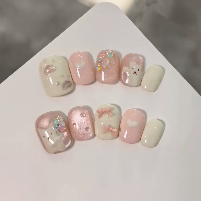 Ensemble de 10 ongles à pression faits à la main