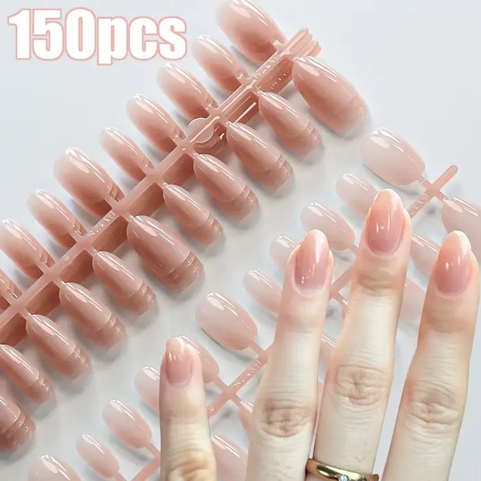 120 pièces rose court carré blanc français faux ongles 24*5 bandes couverture complète acrylique pre