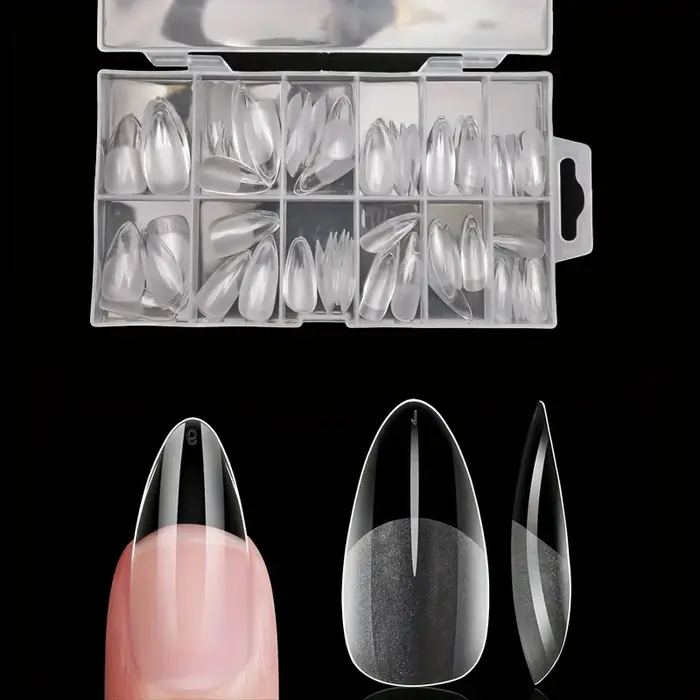 120 pièces couverture complète presse sur les pointes des ongles Stiletto amande carré cercueil français faux