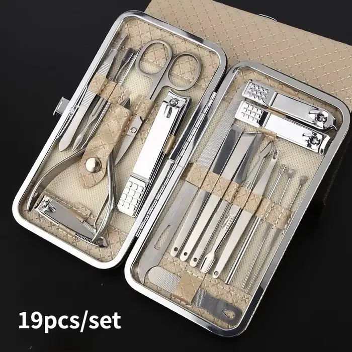 Kit de manucure 19 en 1, coupe-ongles, kit de pédicure, kit d'outils de manucure, kit de soin du vis