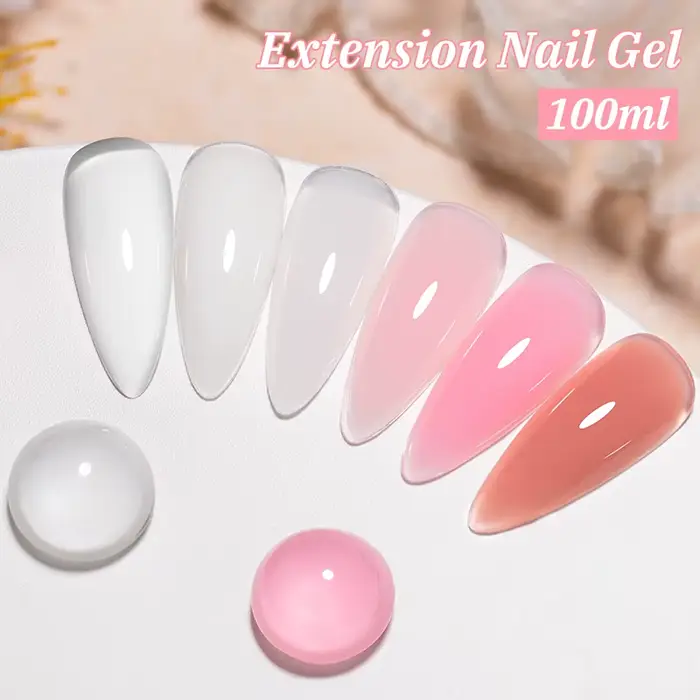 Vernis d'extension d'ongles rose Semi-Permanent UV/LED de grande capacité de 100ml