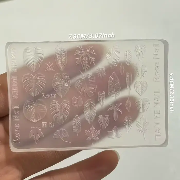 Moule d'art d'ongle sur le thème de la forêt tropicale avec moule en Silicone Transparent de concept