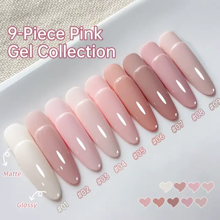 Gel semi-solide rose 9 couleurs