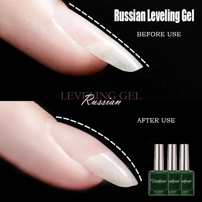 Vendeeni Nouveau Gel de Vernis à Ongles Autolissant Russe, Base Forte, Sain, Semi-Permanent UV pour Soin et Réparation des Ongles