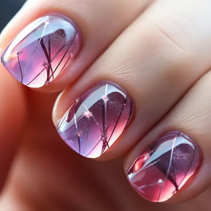 Faux ongles océan bleu