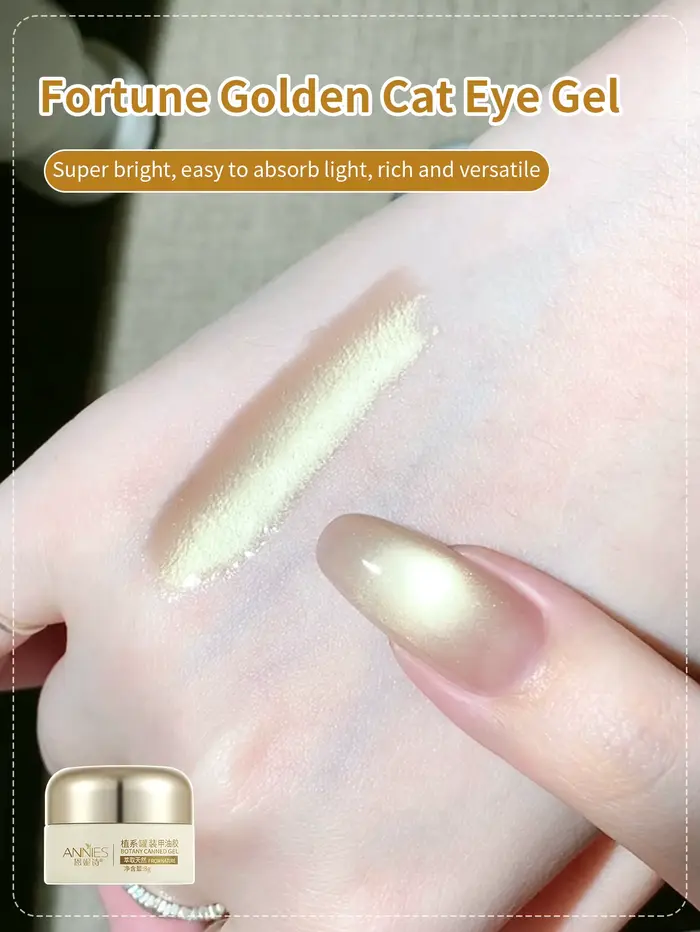 Vernis à ongles Gel magnétique chat doré, 8g, brillant en verre, translucide, cristal scintillant, b