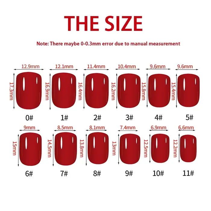Ensemble de faux ongles courts à pression complète