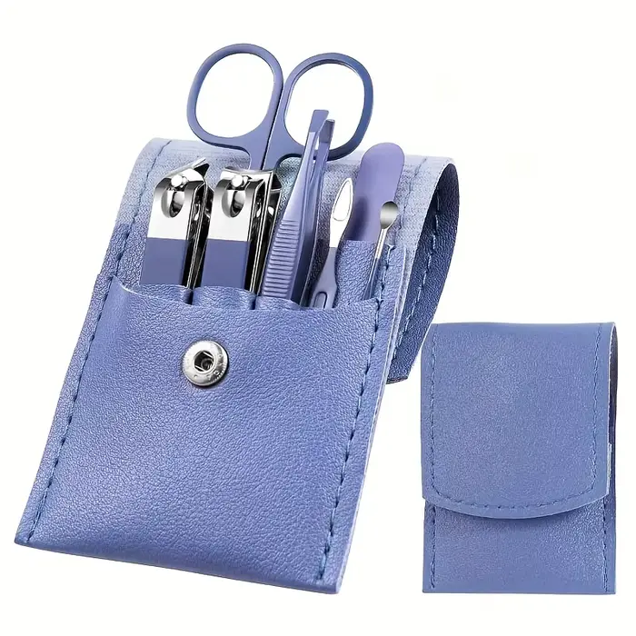 Colourful Portable Travel Case - Manicure Set with Nail Clippers