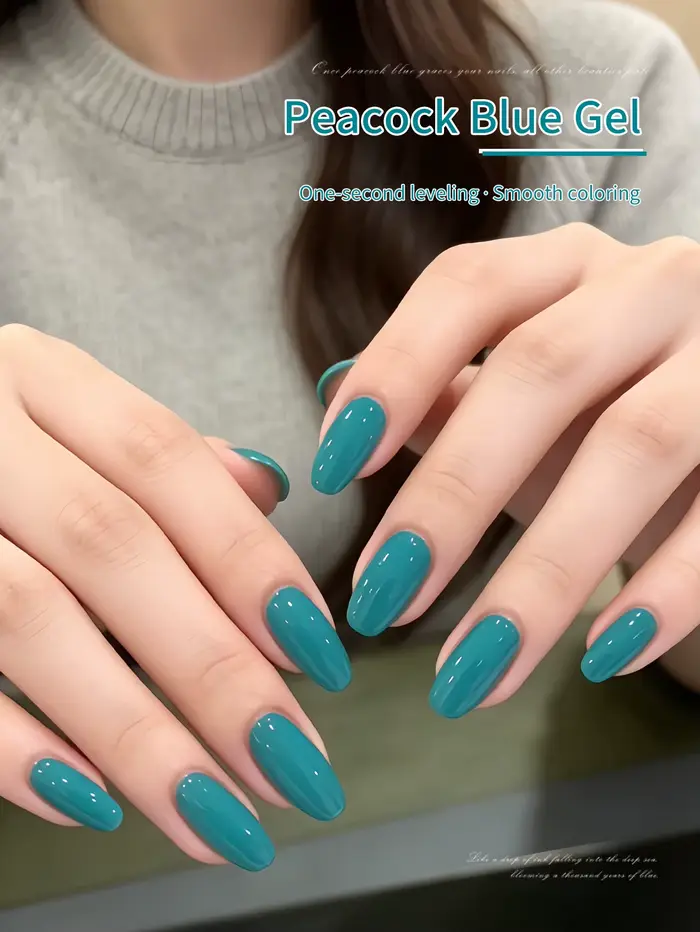 Vernis à ongles gel 12 ml bleu paon nude