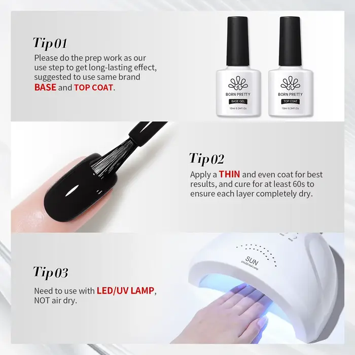 BORN PRETTY 10ml Gel vernis à ongles Gel 130 couleurs Semi Permanent solide