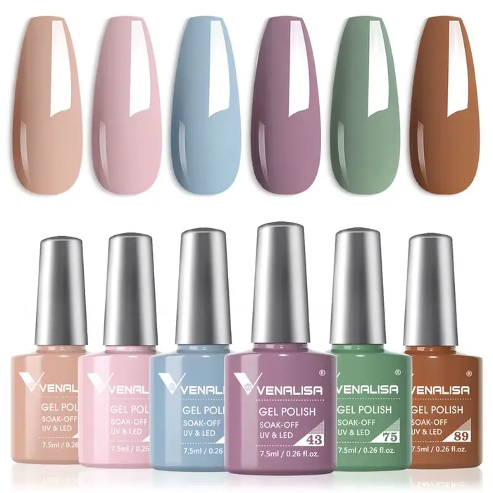 VENALISA 6 pièces/kit automne couleur Collection automne ongles marron terre Gel vernis à ongles TPO gratuit tremper UV LED Gel Semi Permanent ensemble