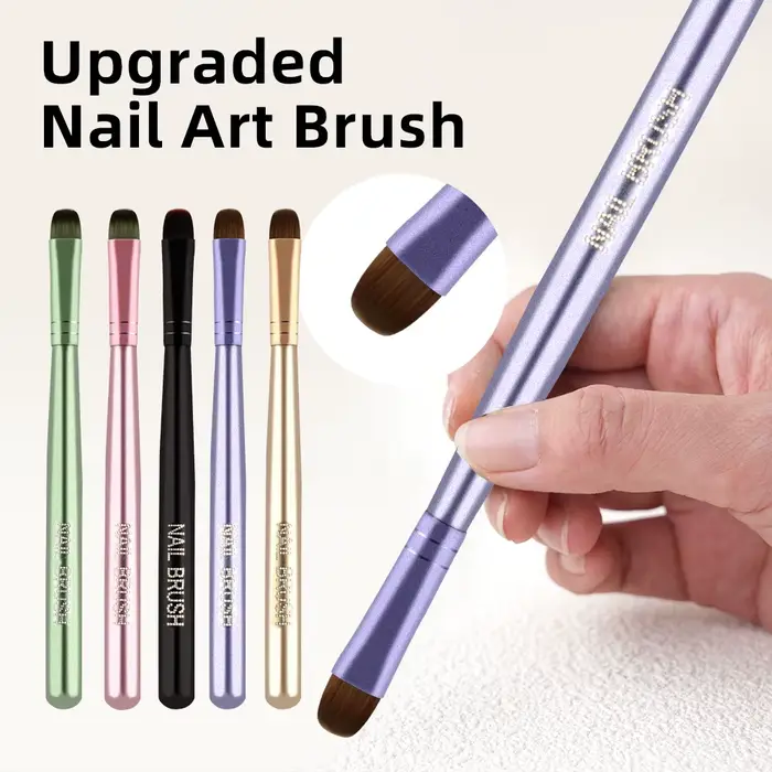 Pinceau professionnel de luxe 5 couleurs pour nail art français avec manche métallique