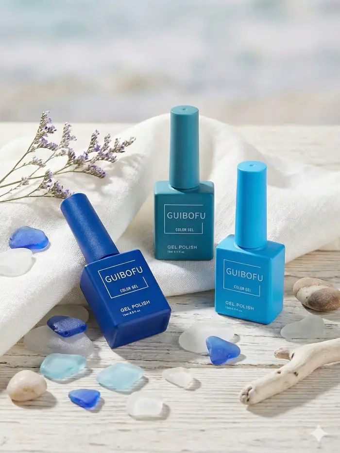 Lot de 3 vernis gel bleu roi 15 ml