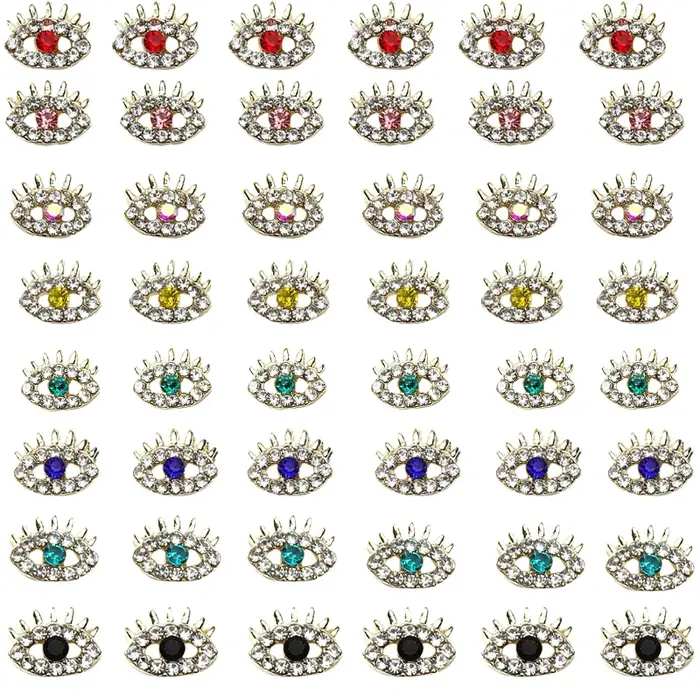 Cabochons de Mauvais Œil en Or pour Décoration d'Ongles
