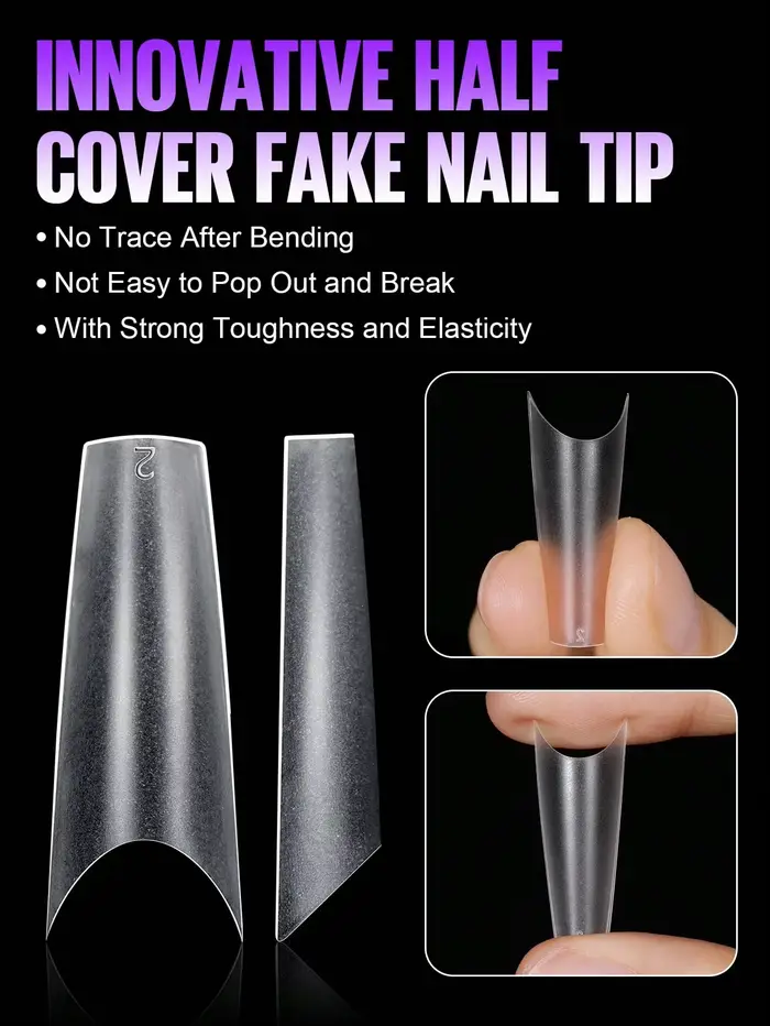 180 faux ongles extrêmes en forme de cercueil