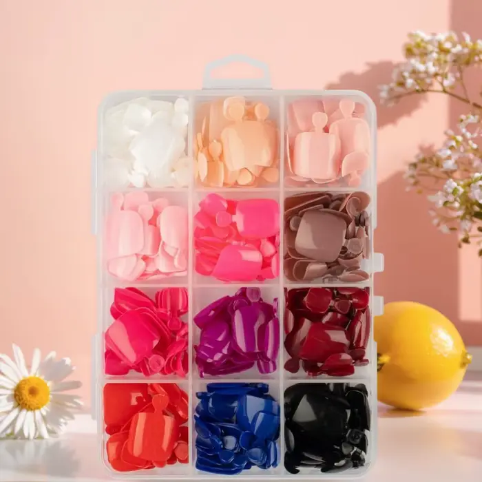 96/288 pièces couleur unie presse sur les ongles courts carrés couverture complète faux ongles d'ort