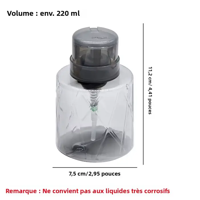 Distributeur de pompe vide verrouillable rechargeable