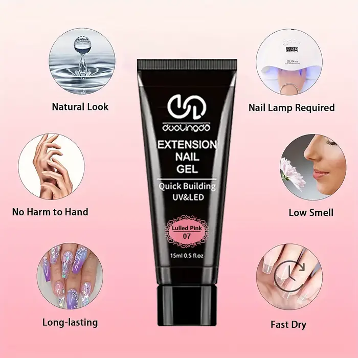 Kit Nail Art Salon & Home – Ensemble d'extension de gel à construction rapide sans odeur de 0,51 oz