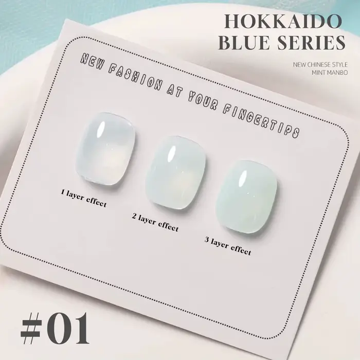 MIANEL Série Mambo Menthe Japonaise 12ML Vernis à Ongles Gel 1pc Vert Glacé Bleu Effet Gelée UV LED Séchage Rapide