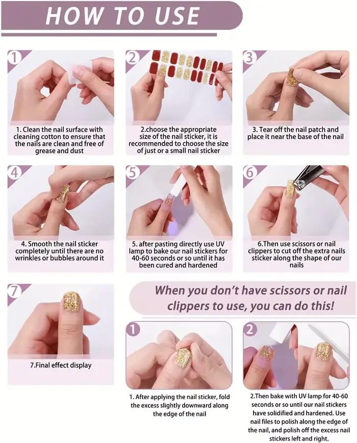 Bandes pour ongles en Gel semi-durci