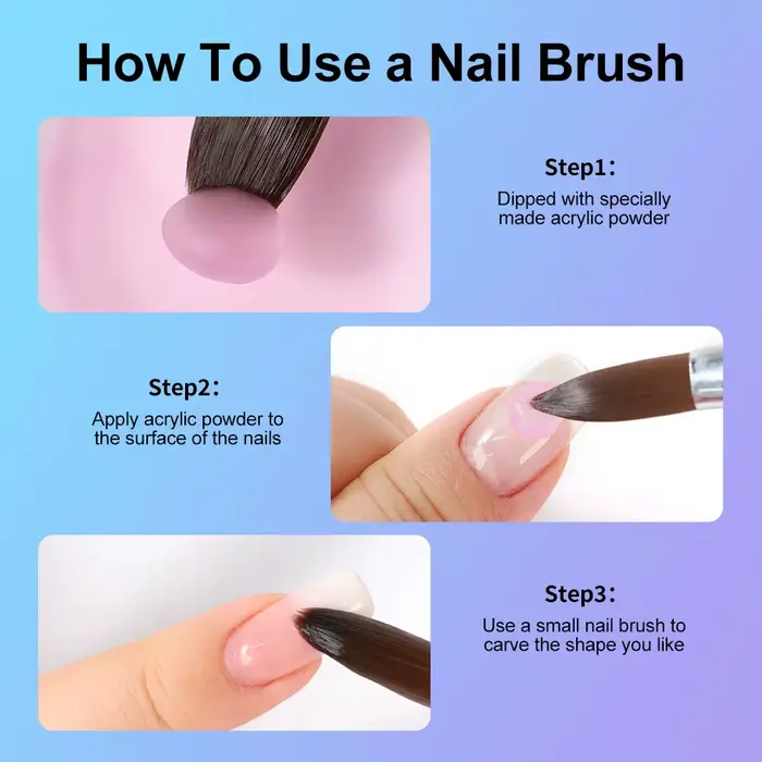 Kolinsky brosse à ongles pour manucure Gel