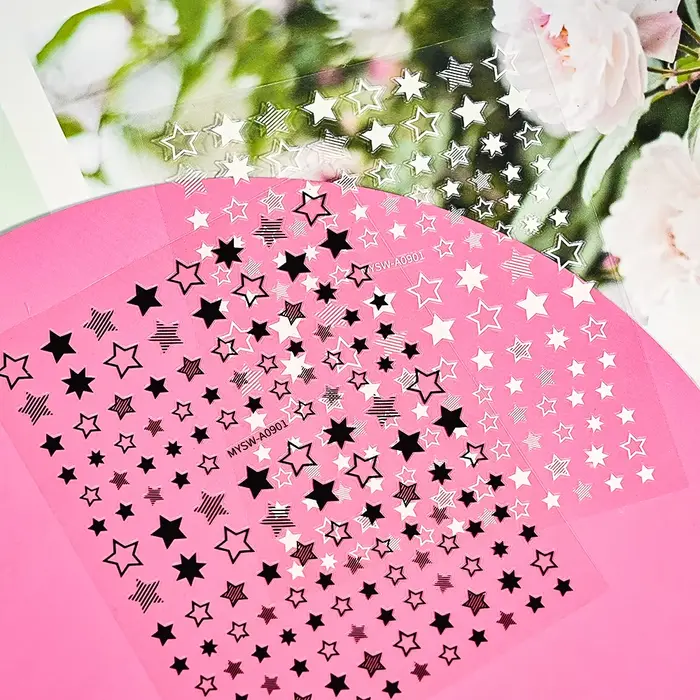 Ensemble d'autocollants étoiles 3D pour Nail Art