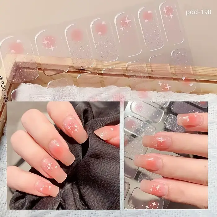 Autocollants Floristiques pour Ongles en Gel Semi-durci