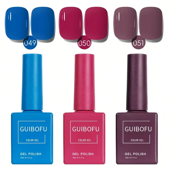 Lot de 3 vernis gel teinté gemme de 15 ml