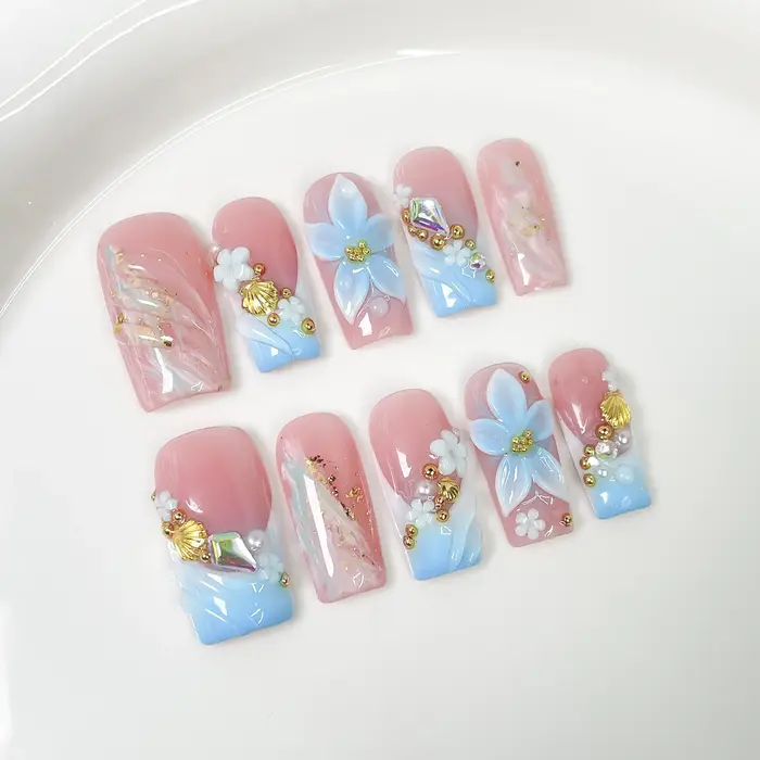 Faux ongles français en acrylique