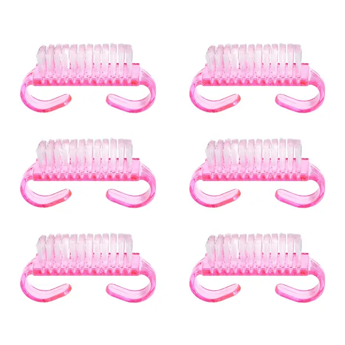 1/5/20 pièces brosse à ongles en acrylique couleur rose Nail Art manucure pédicure doux enlever la poussière en plastiqu