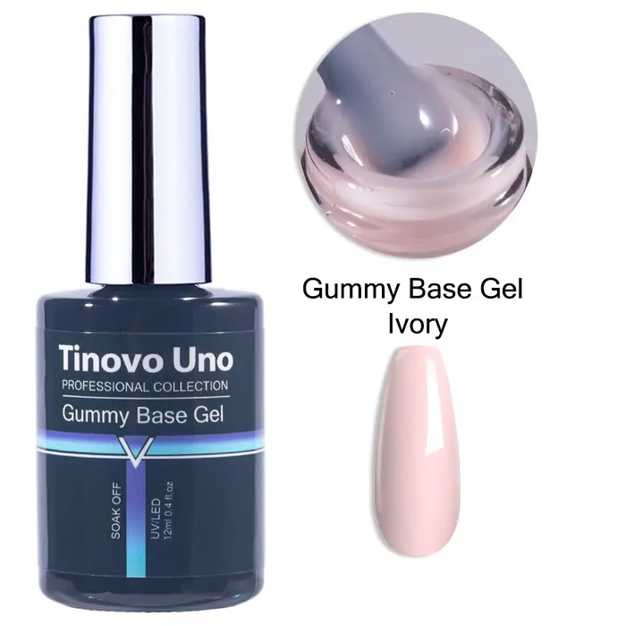 Tinovo Uno Gel de Base gommeux vernis à ongles UV blanc laiteux clair Camouflage