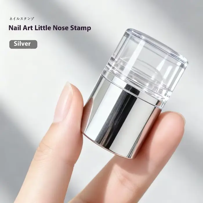 Mini sceau à ongles Transparent avec grattoir, modèle de tampon pour manucure, pochoir de vernis, mo