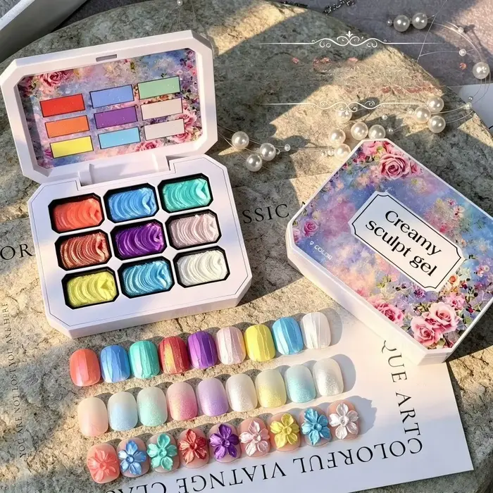 Vernis à ongles gel 3D effet aurore 9 couleurs