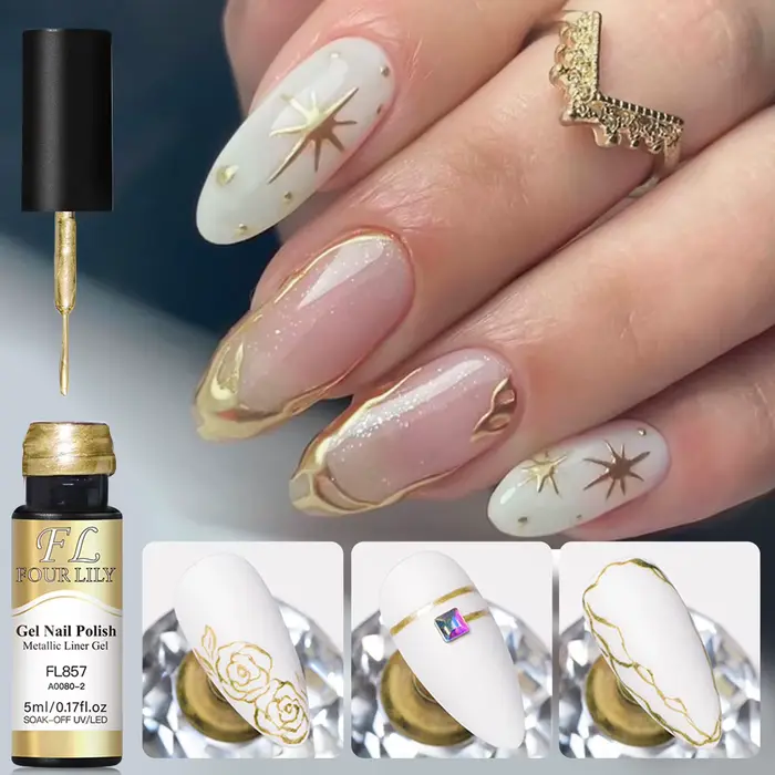 Vernis à ongles en Gel miroir, peinture métallique Super brillante, argent/or/Rose, Semi-Permanent,