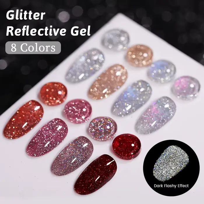 UR SUGAR 15ml Champagne or argent réfléchissant paillettes Gel vernis à ongles