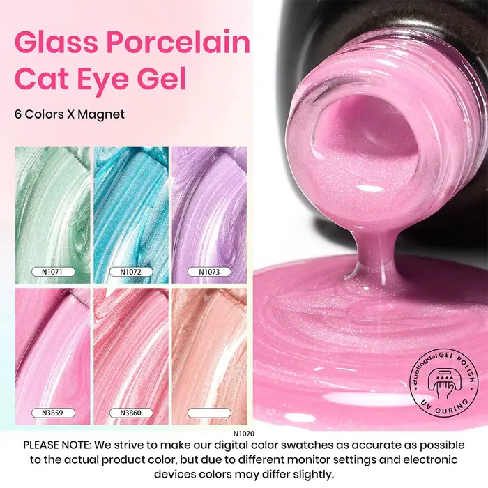 6 pièces noël ongles blanchissant 2025 Style vente chaude aurores boréales perle oeil de chat aimant Gel vernis