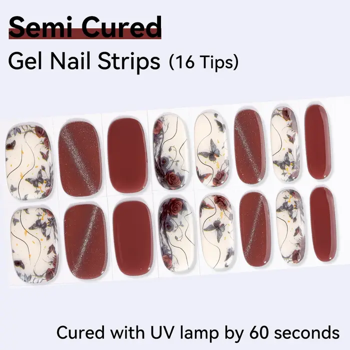 Autocollants pour ongles en Gel Semi-durci pour la saint-valentin