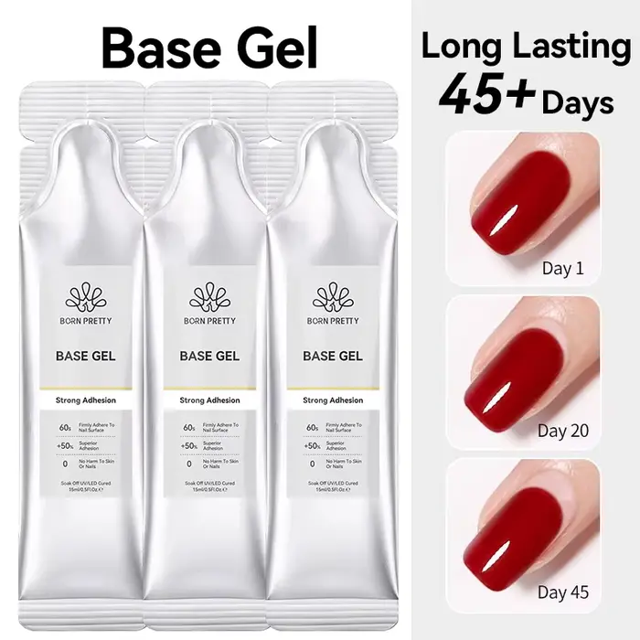 BORN PRETTY 1/3/5 pièces 15g Gel de Base rechargé paquet pour bouteille Gel longue durée