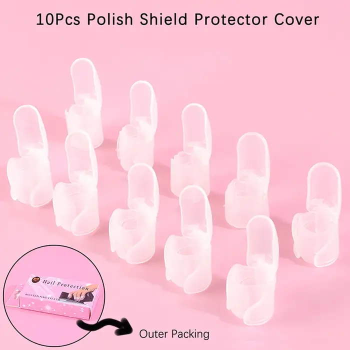 Lot de 10 protections transparentes pour doigts de manucure