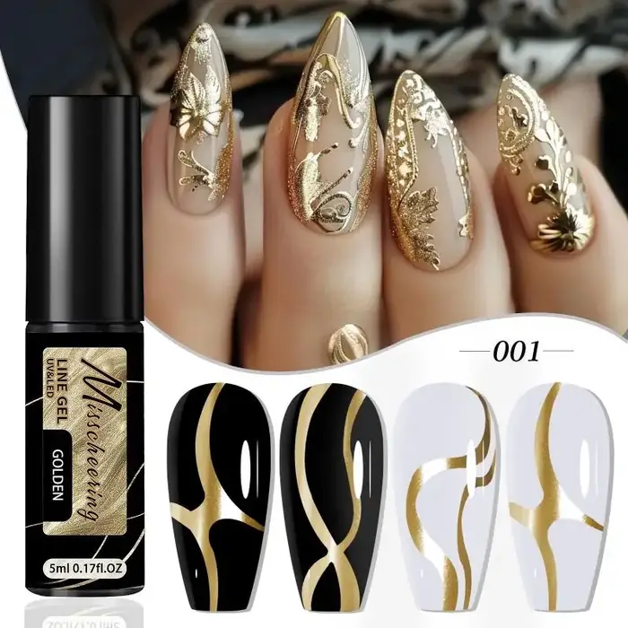 Vernis à ongles gel métallique or et argent