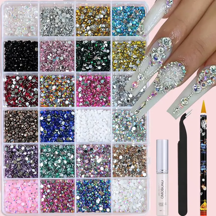3500 pièces SS10 résine ronde Flatback paillettes strass coloré 3D décor d'ongle bricolage artisanat