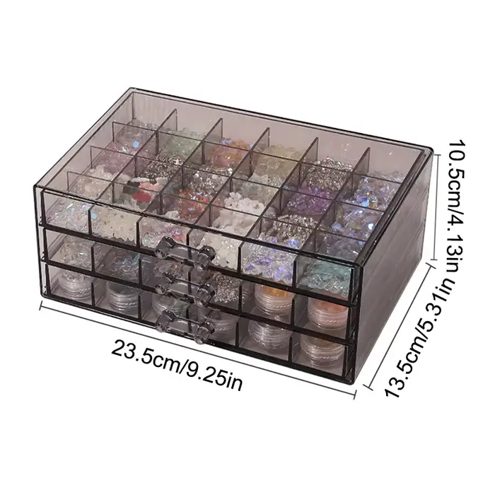 Boîte de rangement arina transparente pour vernis à ongles, boîte de rangement de bijoux, boîte de synchronisation, grande capacité, salon de manucure, boîte de rangement de bureau